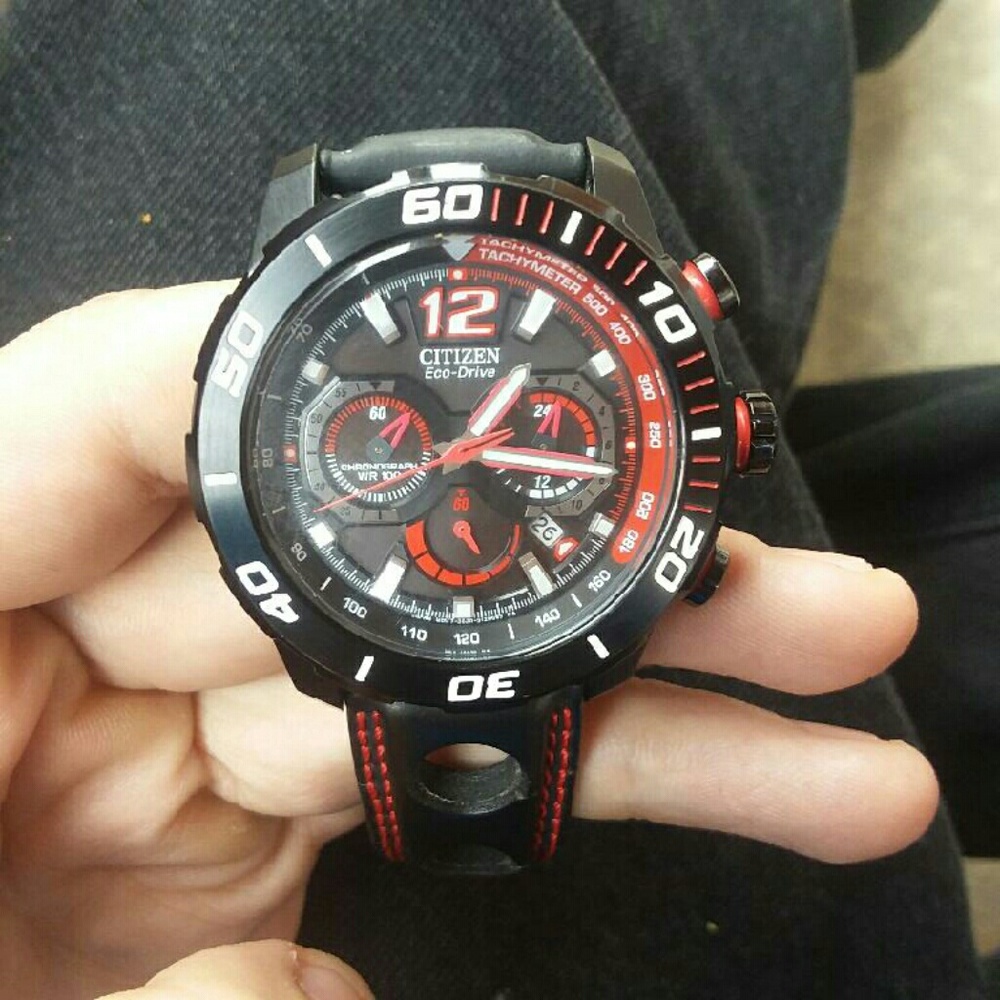 Black & Red Men's Citizen watch!